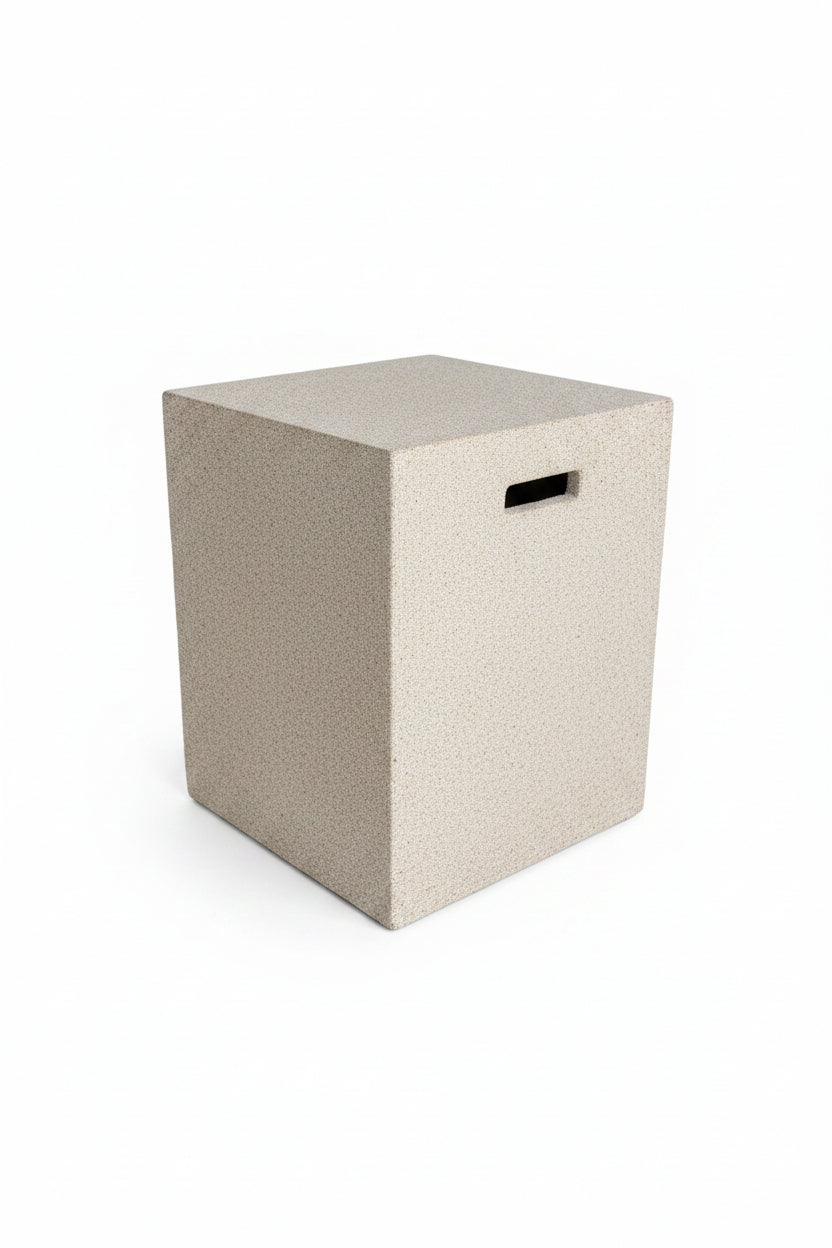 Concrete blocks textured side stool