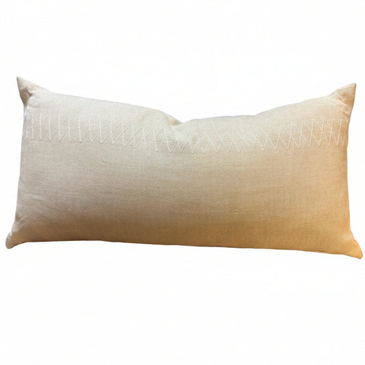 EMBROIDERED LINEN LUMBAR SCATTER CUSHION