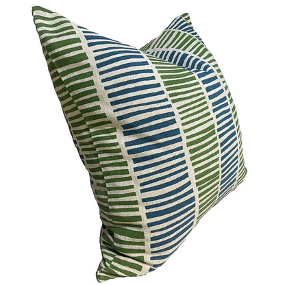 BROKEN STRIPE JADE & TEAL CUSHION COVER ONLY