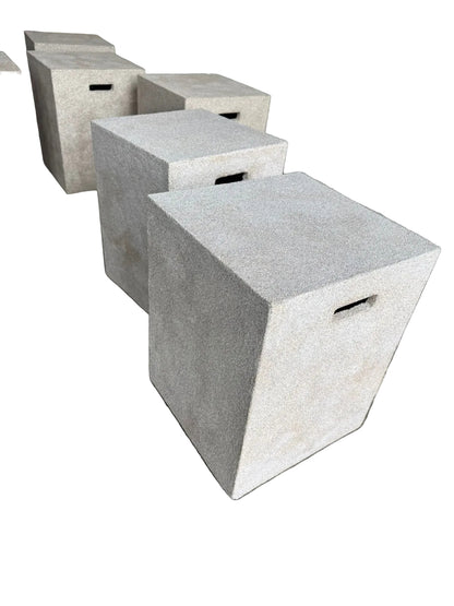 Concrete cubes with handles side stool