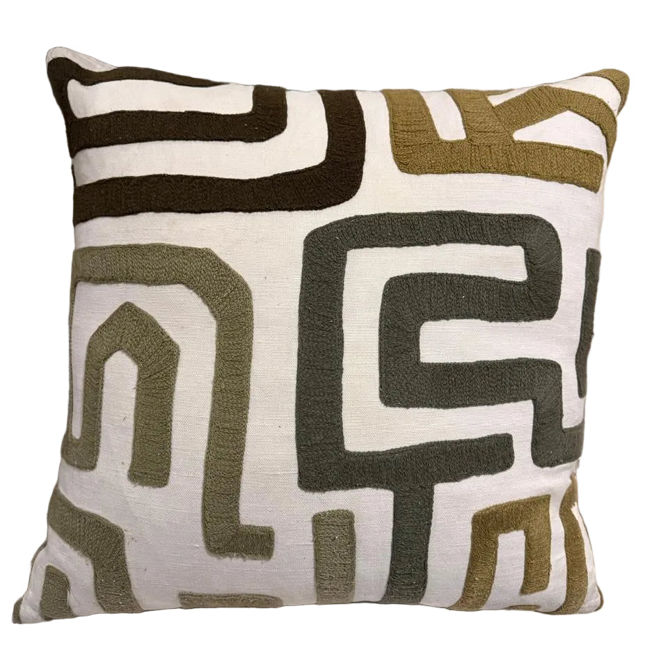 GEOMETRIC EMBROIDERED SCATTER CUSHION COVER INCLUDING INNER