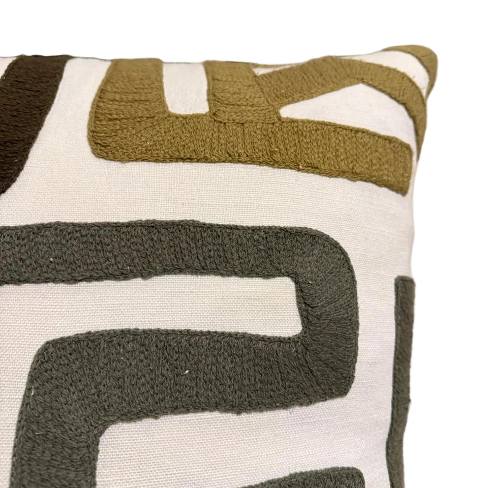 GEOMETRIC EMBROIDERED SCATTER CUSHION COVER INCLUDING INNER