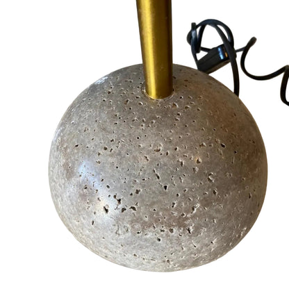 BRONZE TABLE LAMP WITH STONE BASE