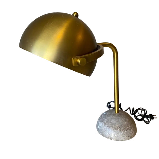 BRONZE TABLE LAMP WITH STONE BASE