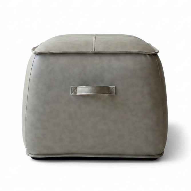 FAUX LEATHER OTTOMAN