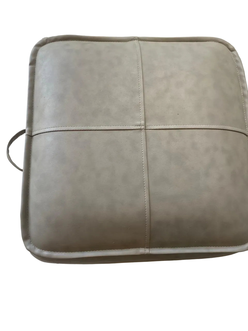 Gray leather ottoman square
