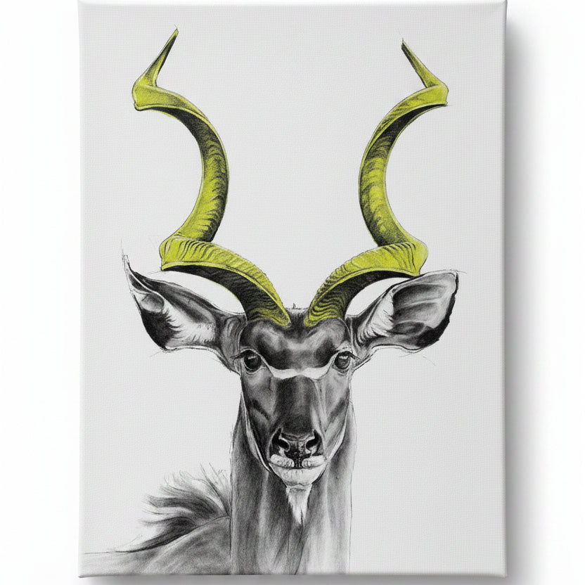 KUDU WITH YELLOW HORNS (UNFRAMED)
