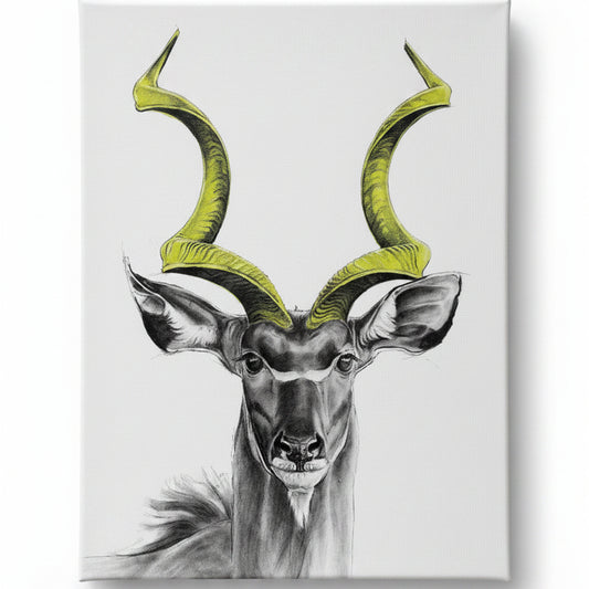 KUDU WITH YELLOW HORNS (UNFRAMED)