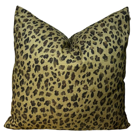 LEOPARD SPOT OLIVE CUSHION COVER ONLY