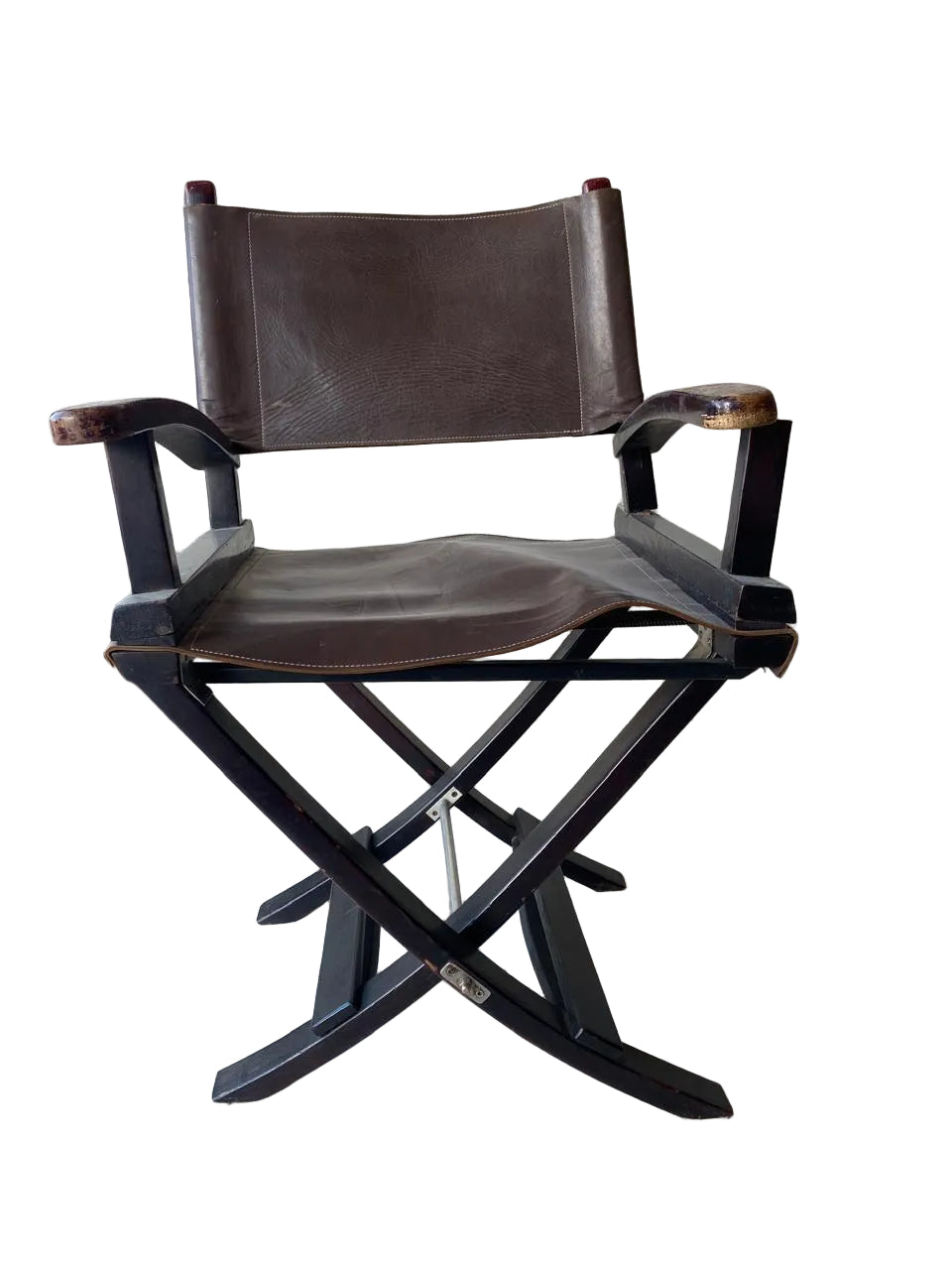 Brown leather director's chair 