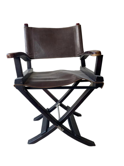 Brown leather director's chair 