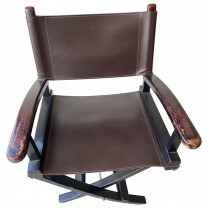 Brown leather director's chair 