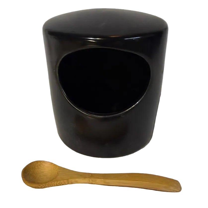 MATT BLACK CERAMIC BATH SALT CONTAINER