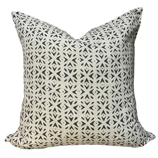 MINI MUDCLOTH CHARCOAL CUSHION COVER