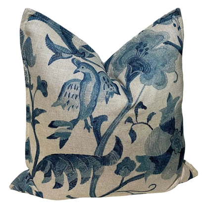 MYTHICAL BIRD BLUE SCATTER CUSHION COVER