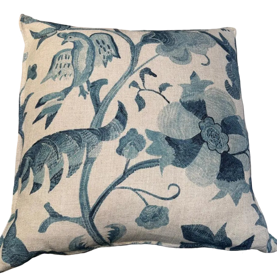 MYTHICAL BIRD BLUE SCATTER CUSHION COVER