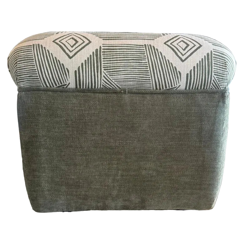OLIVE GEOMETRIC OTTOMAN