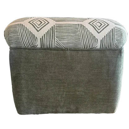OLIVE GEOMETRIC OTTOMAN