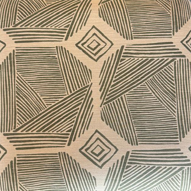 OLIVE GEOMETRIC OTTOMAN