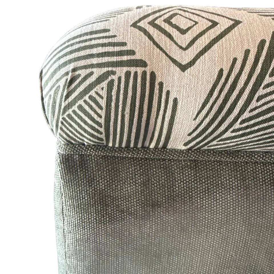 OLIVE GEOMETRIC OTTOMAN