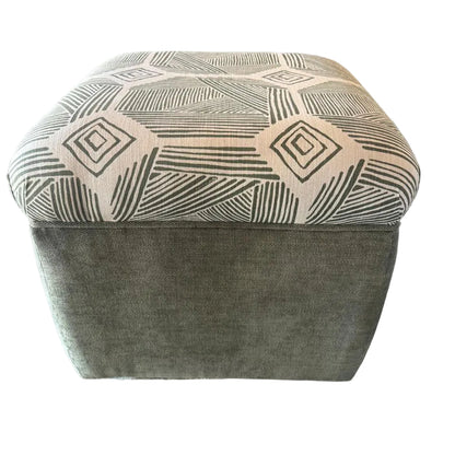 OLIVE GEOMETRIC OTTOMAN