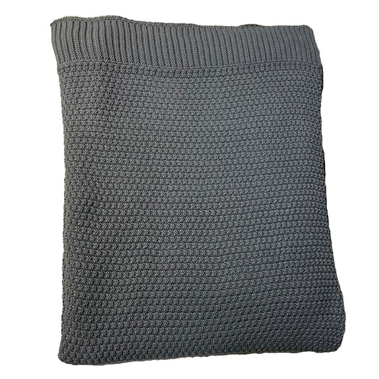 PURE COTTON BLANKET SLATE