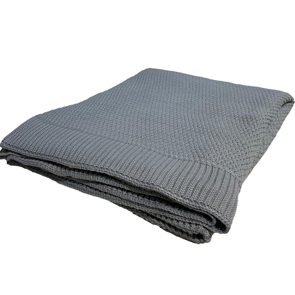 PURE COTTON BLANKET SLATE