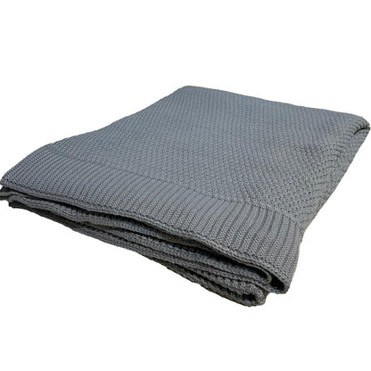 PURE COTTON BLANKET SLATE