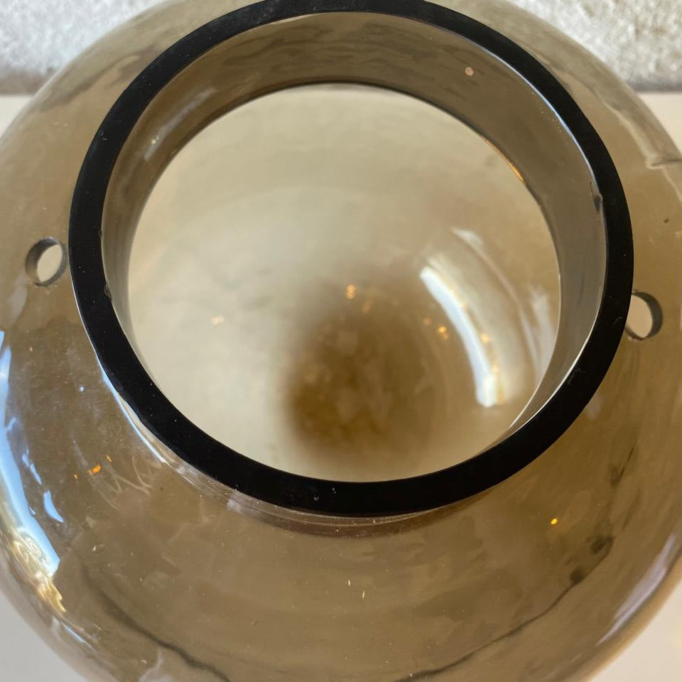 SMOKED GLASS ROUND VASE