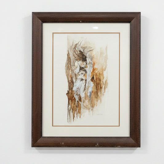 SQUIRRELS IN TREE TRUNK FRAMED ARTWORK