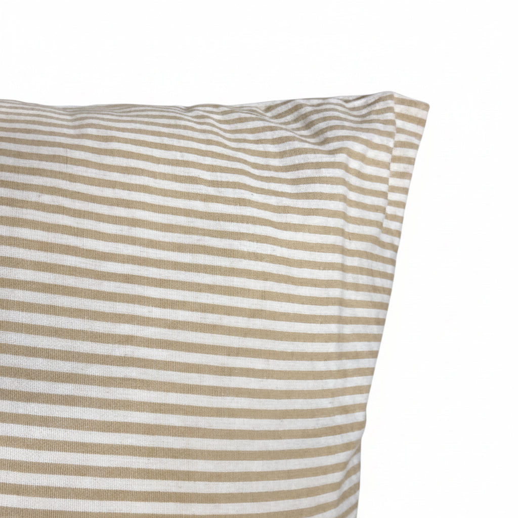 TAUPE PINSTRIPPED OBLONG SCATTER CUSHION