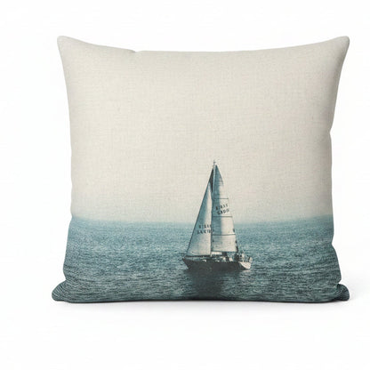 SAILING BOAT ON LINEN SCATTER CUSHION