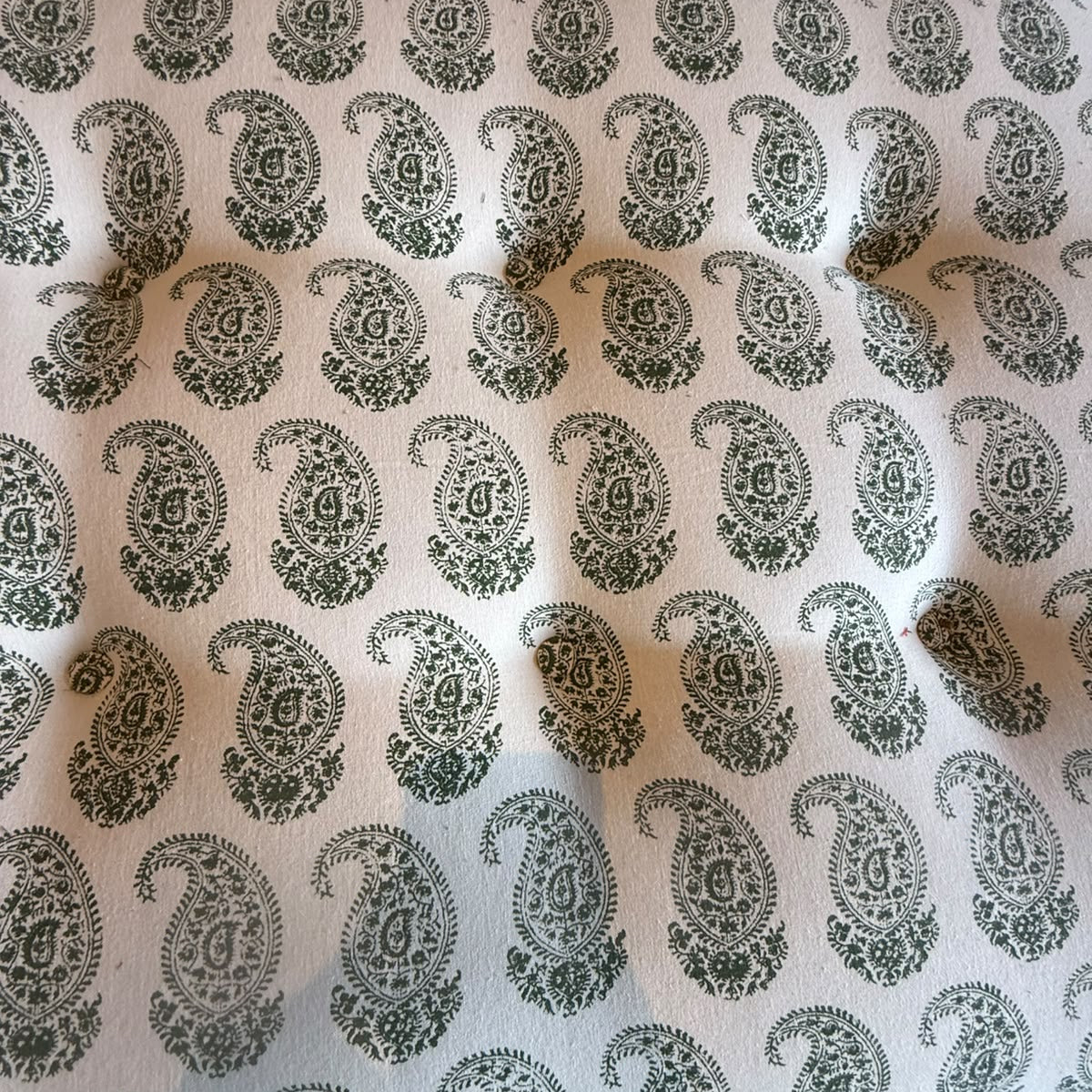 WHITEMAN & MELLOR GREEN PAISLEY OTTOMAN