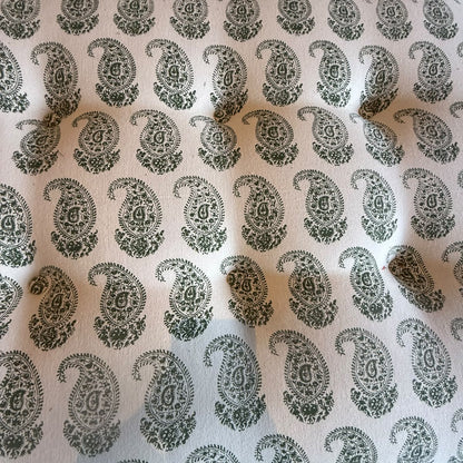 WHITEMAN & MELLOR GREEN PAISLEY OTTOMAN