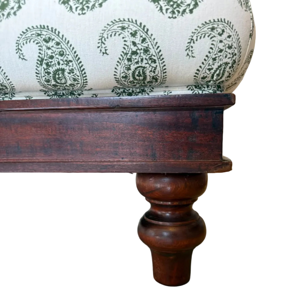 WHITEMAN & MELLOR GREEN PAISLEY OTTOMAN