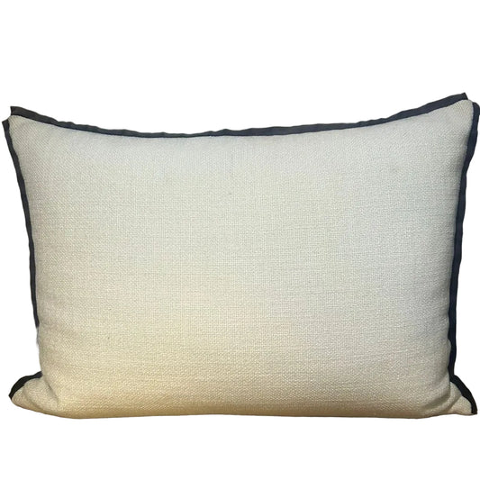 WOVEN WHITE OBLONG SCATTER WITH CHARCOAL EDGE